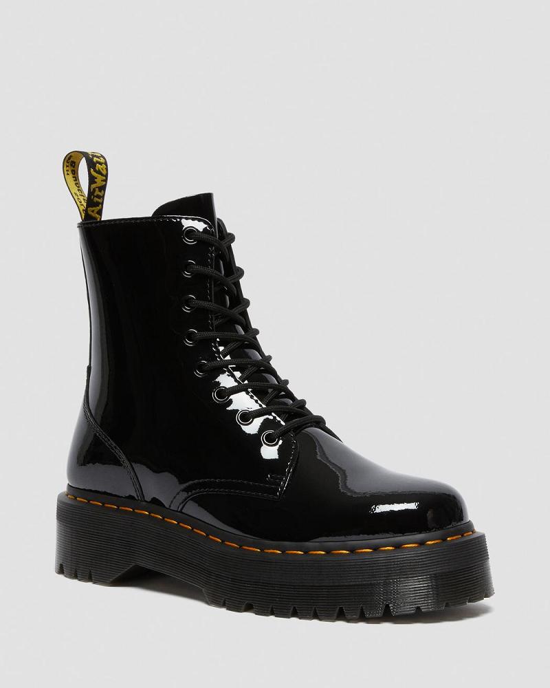 Dr Martens Jadon Patent Lær Platform Støvler Dame Svarte | Norge 539ZUT
